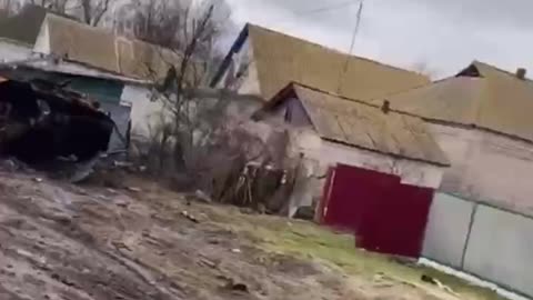 Ukraine War - Ukrainian BTR-80 knocked out by a direct hit