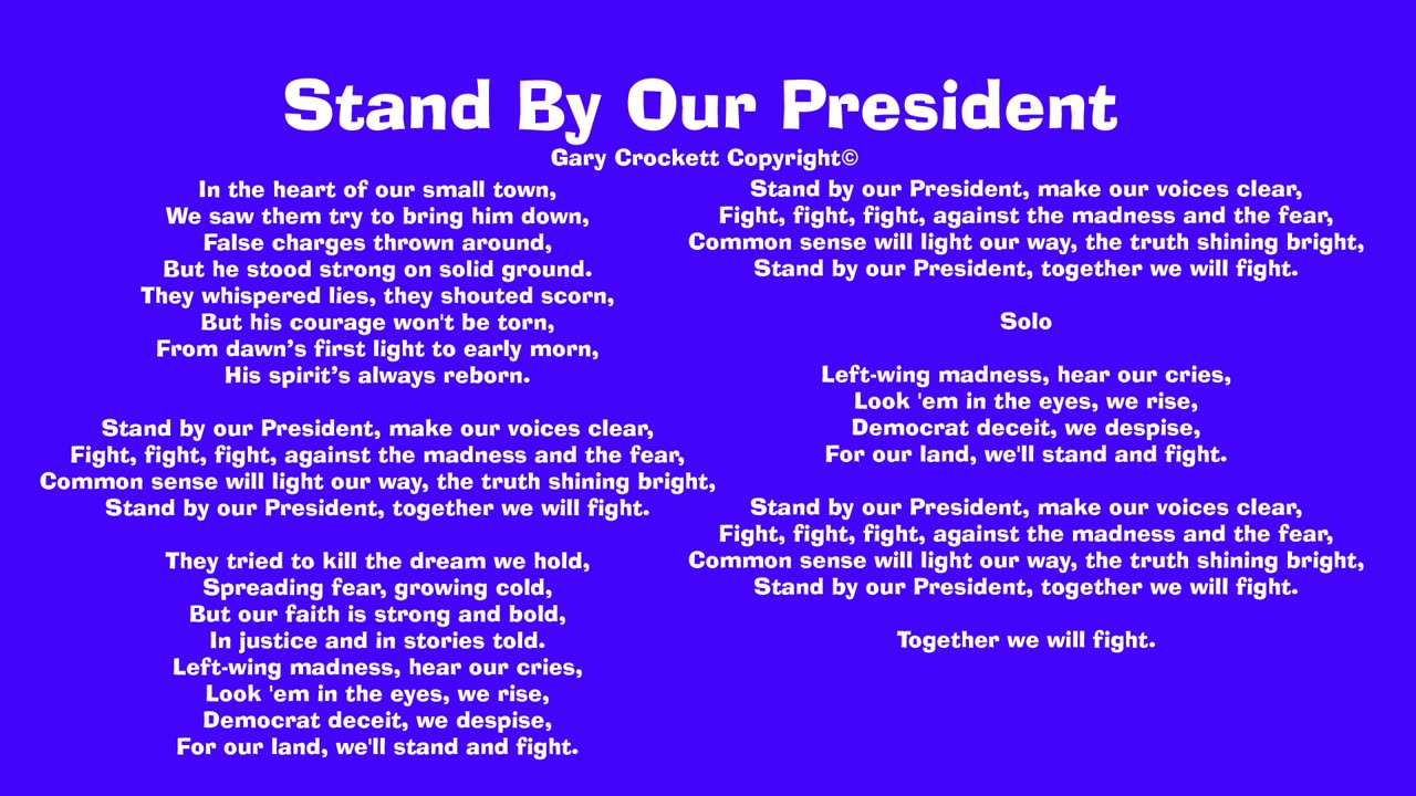 Stand By Our President Donald Trump Song