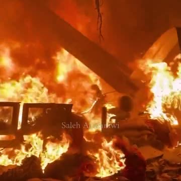 A man, woman and a little girl captured burning alive after Israel bombings