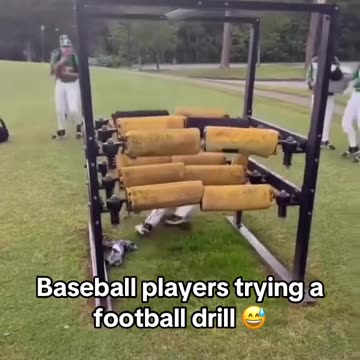 Baseball Players Try Football Drill: Hilarious Results!