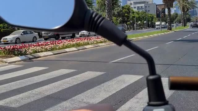 riding a scooter