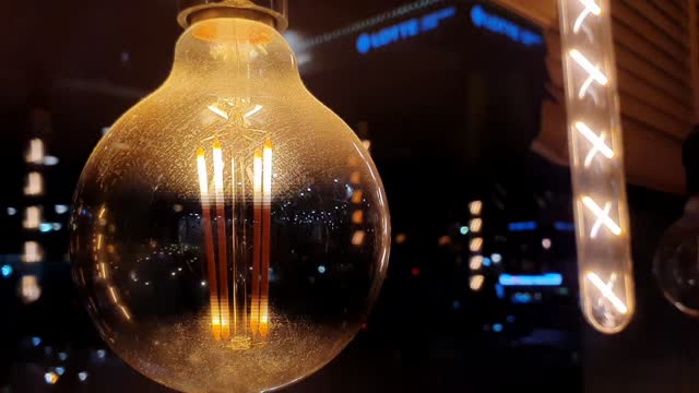 a glowing light bulb