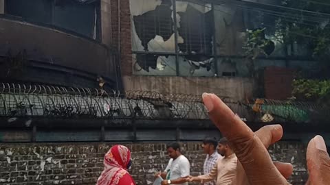 Burning the place of house Sheikh Mujibor Rahman