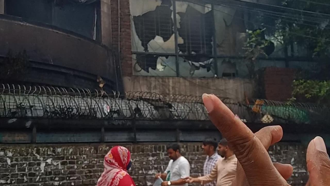 Burning the place of house Sheikh Mujibor Rahman