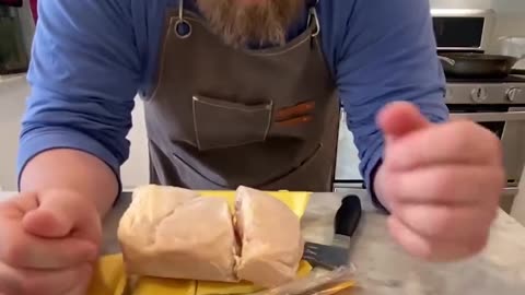 Dad breaks knife on frozen chicken