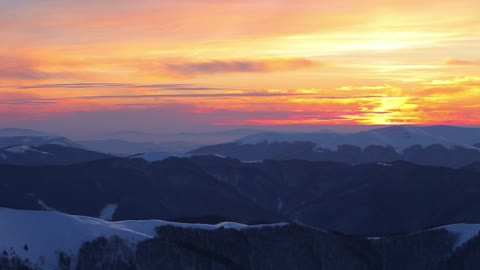 Red sky in the mountains