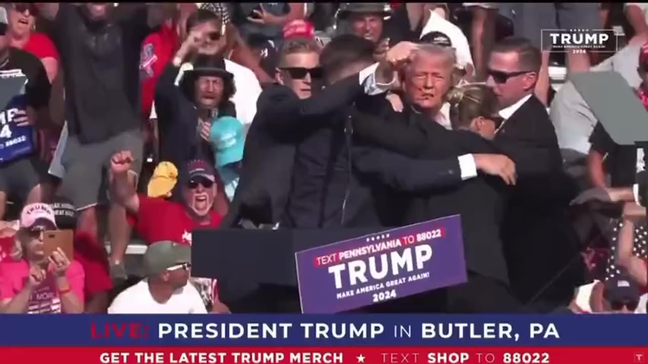 Trump Fist Bump Supporters (Fight, Fight, Fight) After Attempted Assassination