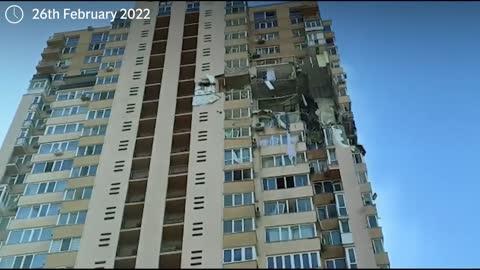 Kyiv residential tower hit by missile as fighting rage