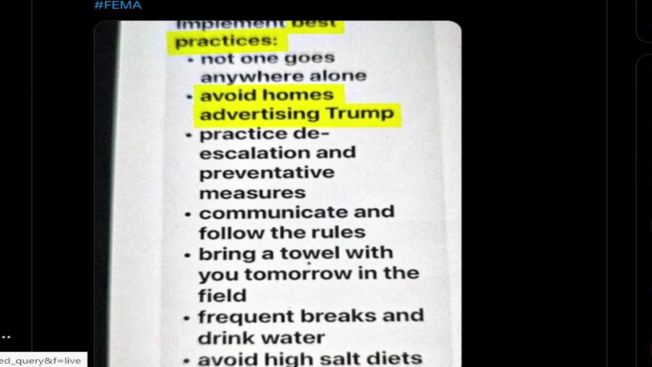 Conspiracy True!, FEMA Relief Team Official Said To Avoid Homes With Trump Signs, Now Fired