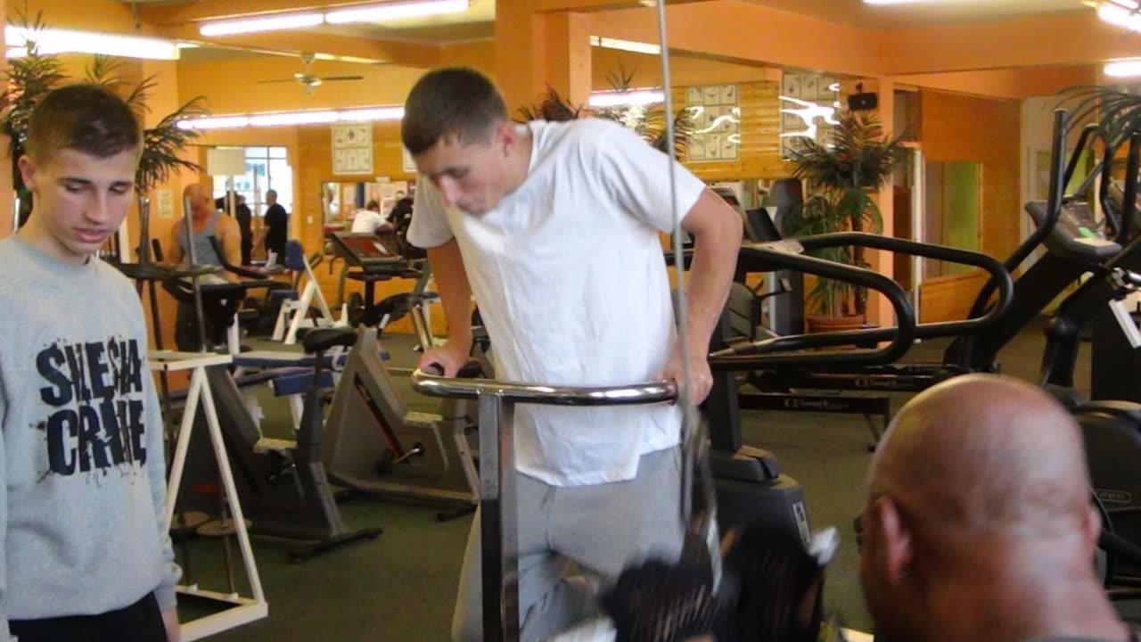 Alexis with the boys 25th September Weight training. Bodylines gym 2012