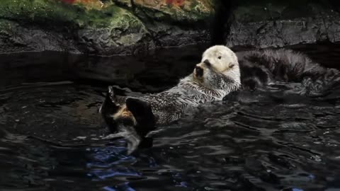 Little Pingwin Playing n Deeping in the Water