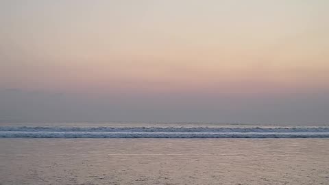 Healing in the sea while watching the sunset and waves