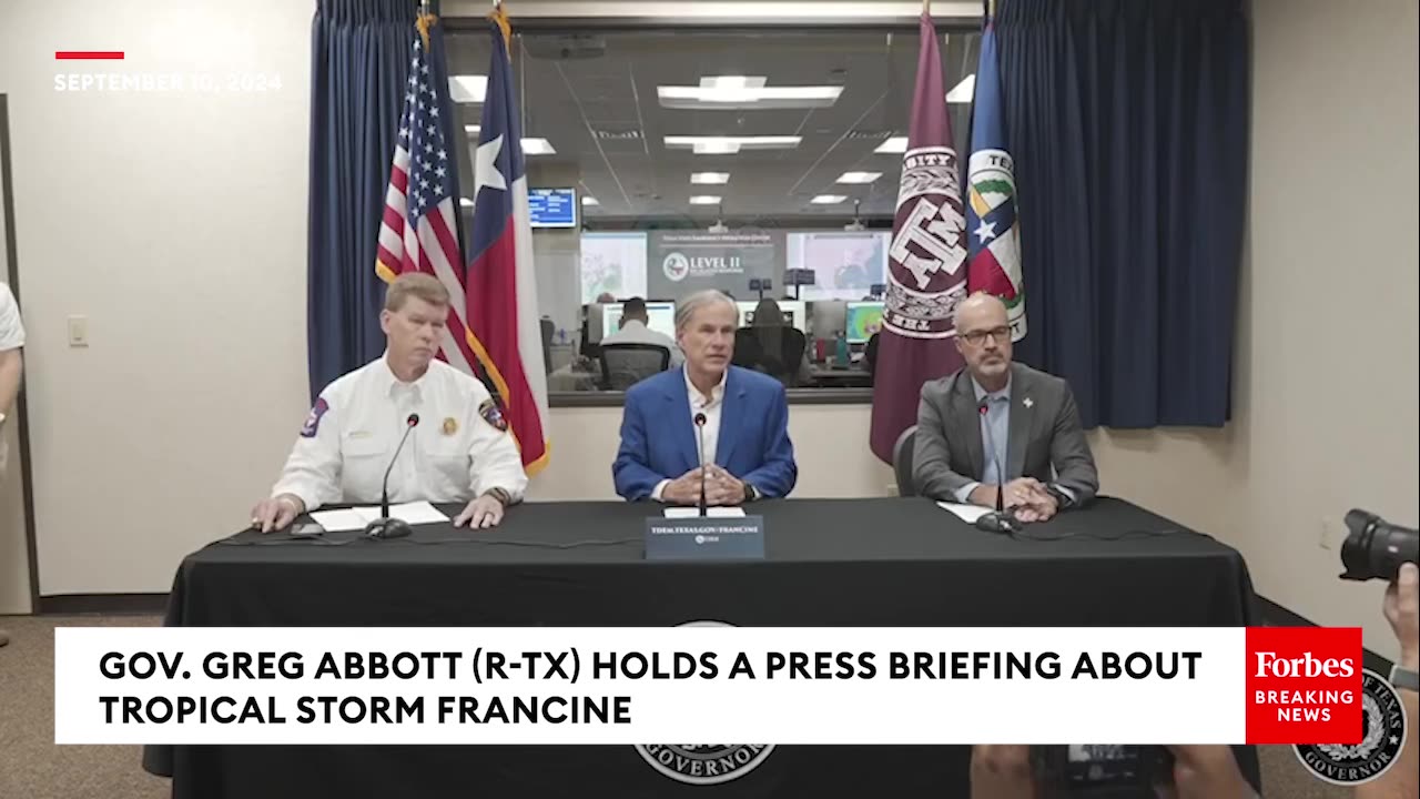 BREAKING NEWS: Texas Gov. Greg Abbott Holds Press Briefing About Tropical Storm Francine