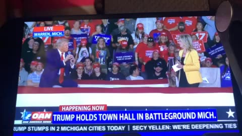 OANN trump holds town hall in warren Michigan Friday 07:50 PM