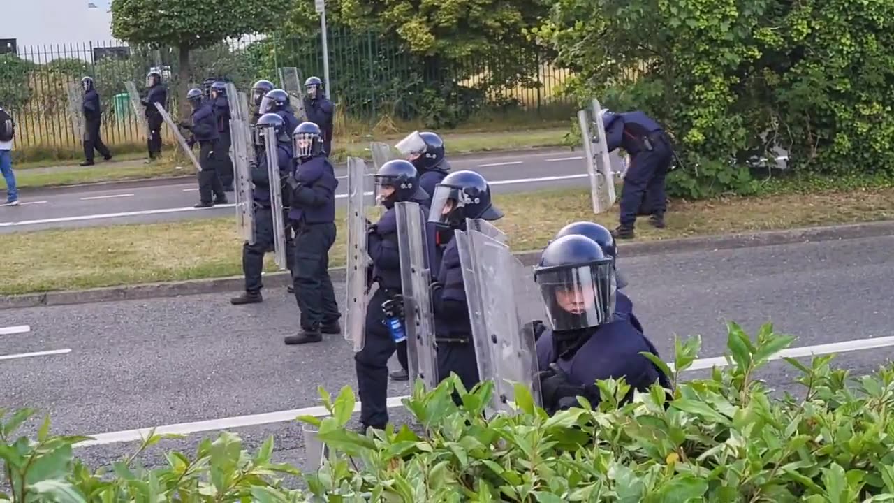 Malahide Road Coolock Public Order Unit deployed to clear crowds from the