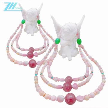 Natural turquoise and Princess spiny oyster with Aventurine Rhodonite pendant gift