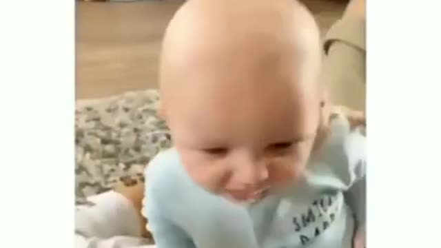 Funny Baby Playing With Daddy - JustSmile