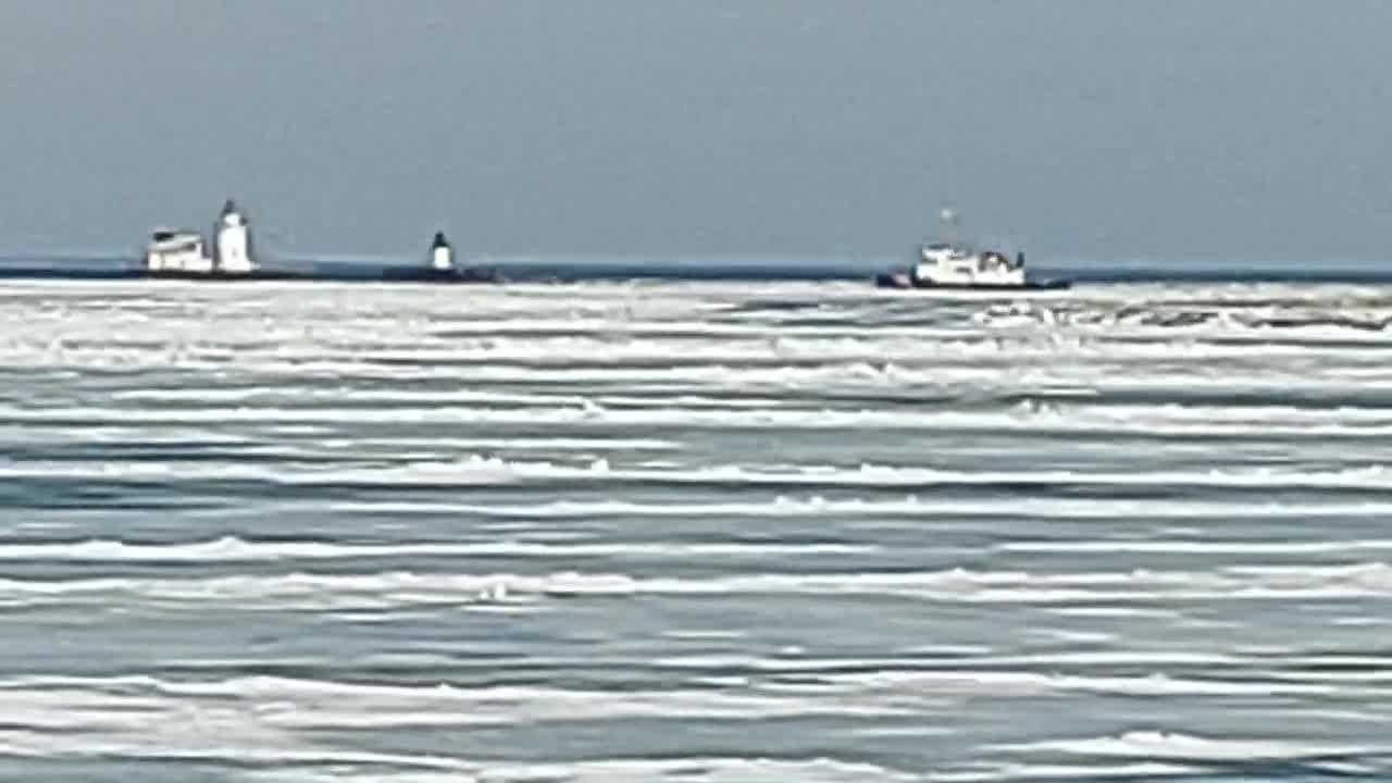 2 Coast Guard Boats, 2 Lighthouses Cleveland 2/1/22