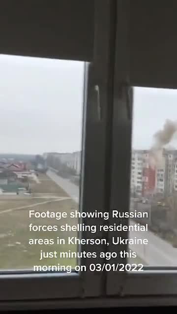 Footage showing Russian forces sheeling residential areas in kherson
