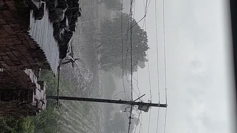 Live video of Heavy Rain and Natural View of Village