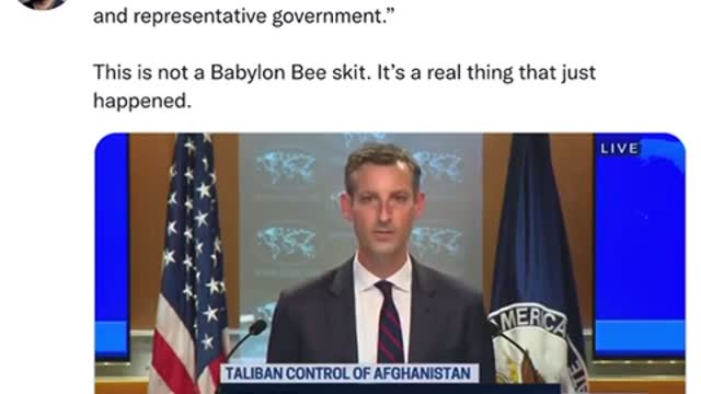 Biden Woke State Dept wants Taliban to be “Inclusive” 😂😂😂