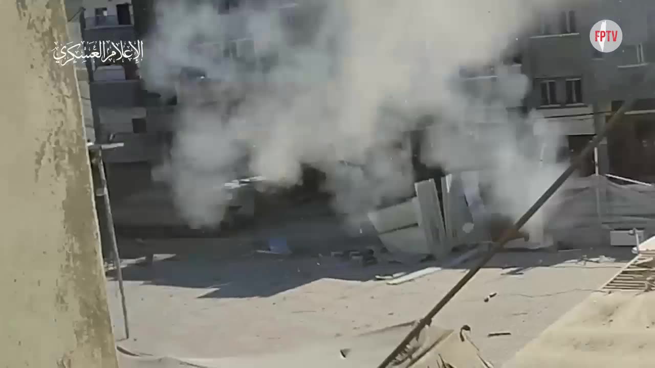 (EN) Al-Qassam Brigades striking Zionist enemy vehicles in Rafah, Palestine, 17 Sep 2024