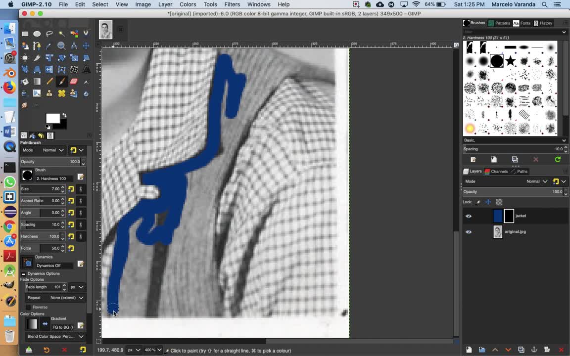 Gimp Tutorial 12 part 1 - Coloring a B&W image using masks
