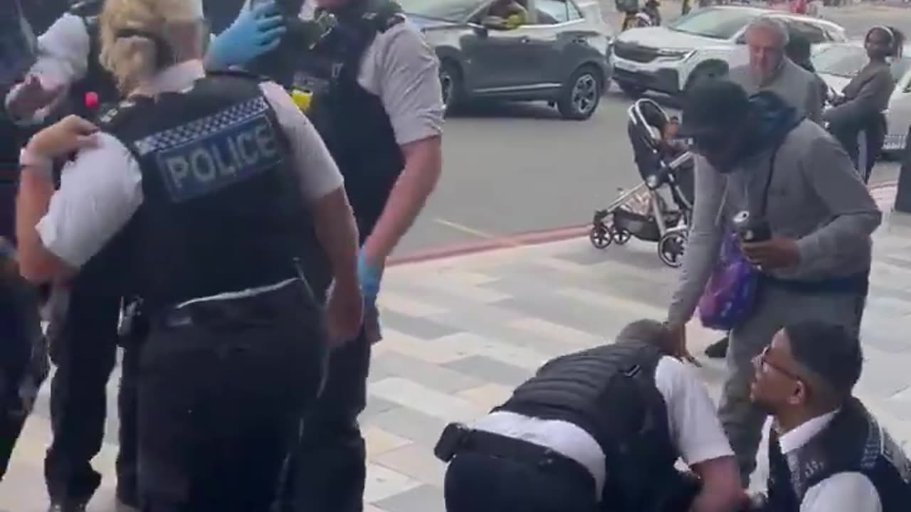 police arresting muslim with knife