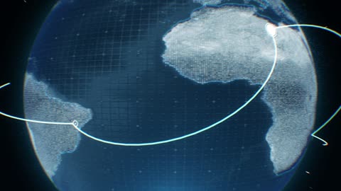 Digital Projection of Geometrical Distance of the Earth`s land mass end points