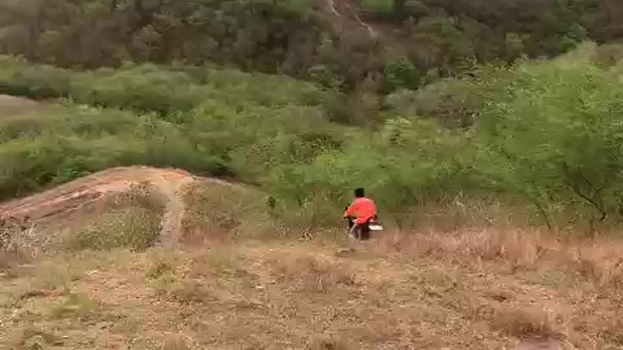 Riding bike in the mountain