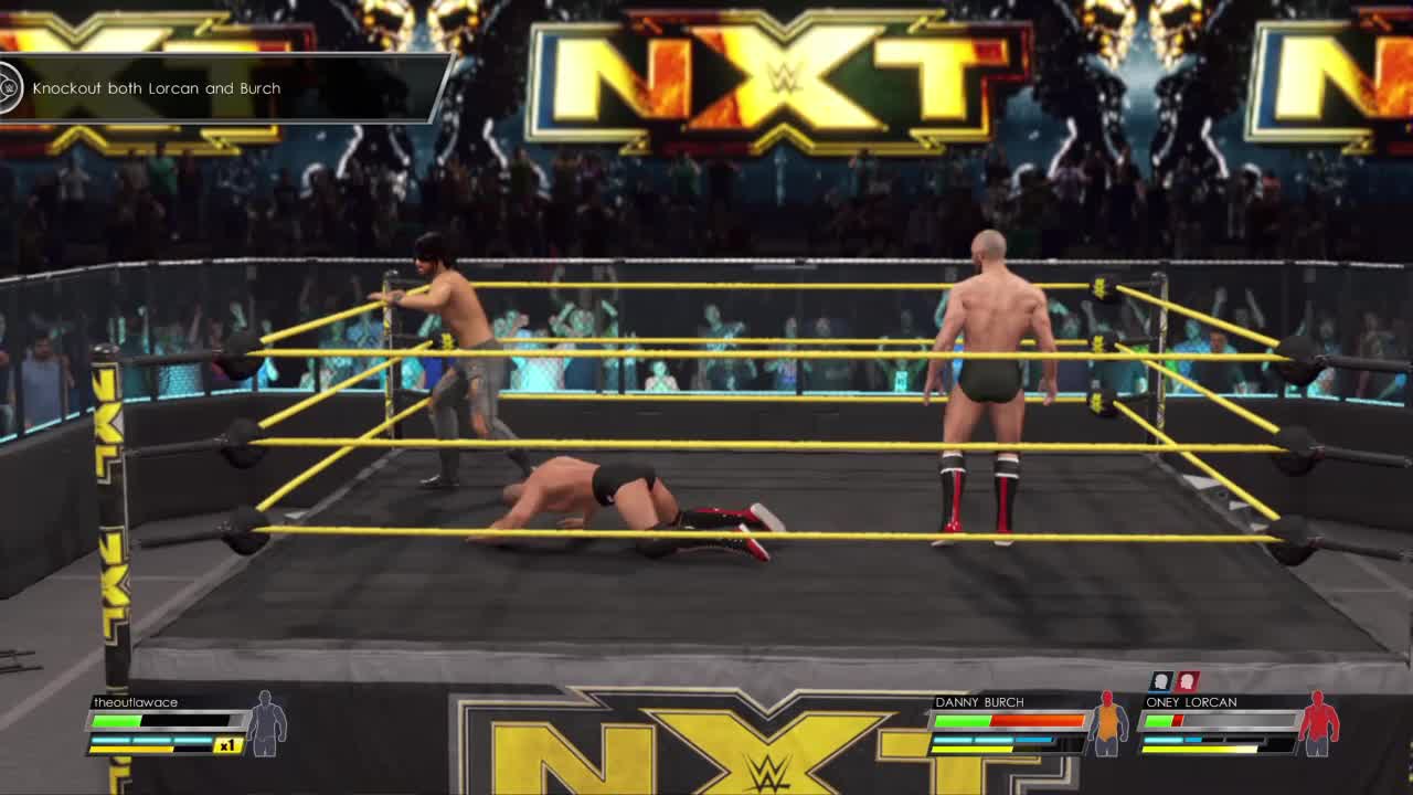 wwe2k22 myrise walkthrough 72, Outlaw goes 2 on 1 with several bounty hunters