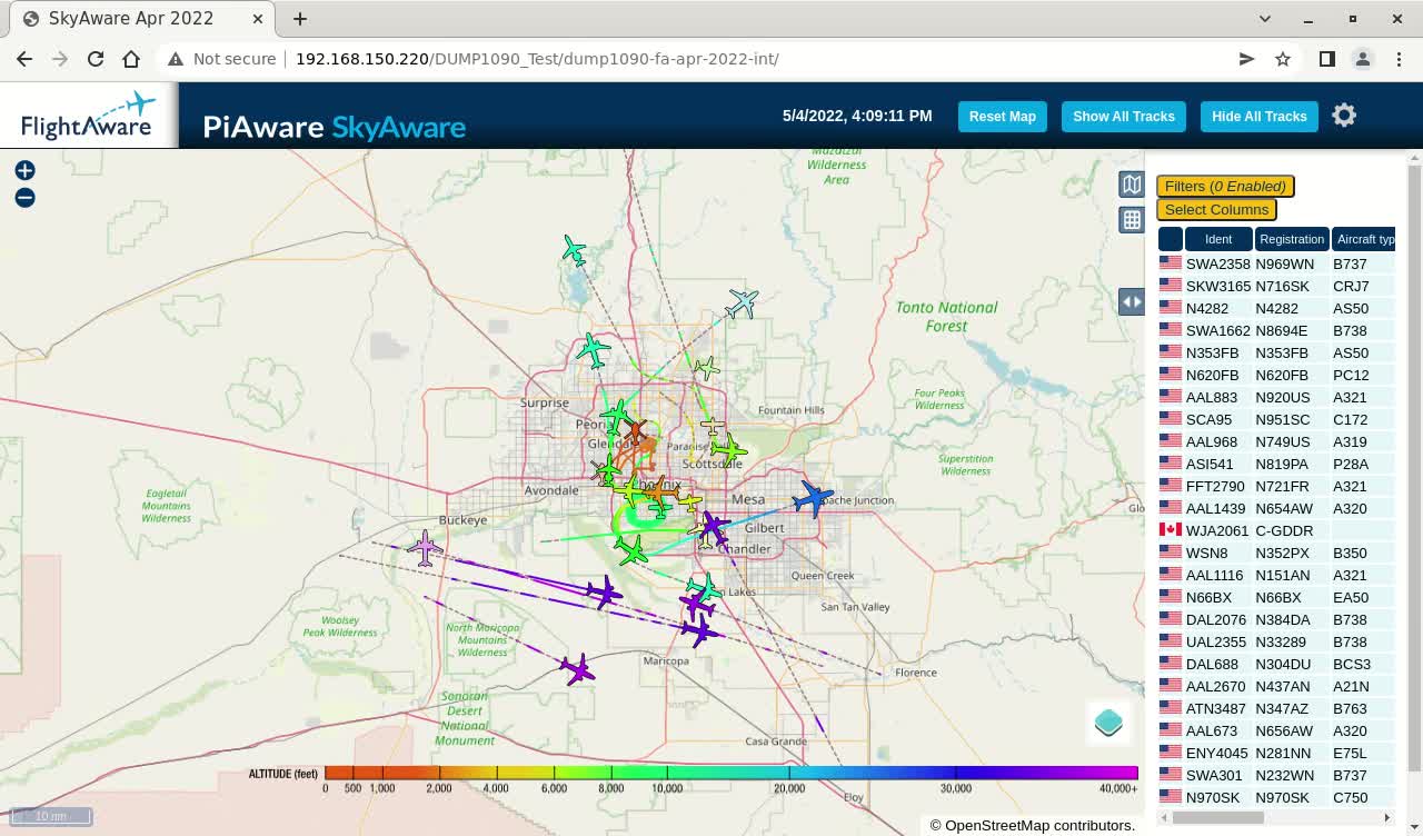 May 4th 2022 Phoenix Air Traffik Time Lapsed - may the fourth bee with U