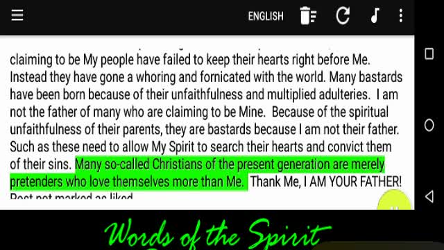 Words of the Spirit. Sept 1 2022