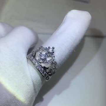 925 silver Fancy Crown Women Ring Best Anniversary Girl Gift Elegant Female Dance P