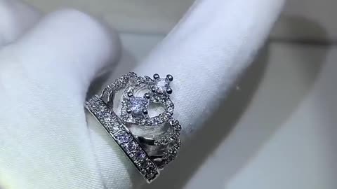 925 silver Fancy Crown Women Ring Best Anniversary Girl Gift Elegant Female Dance P