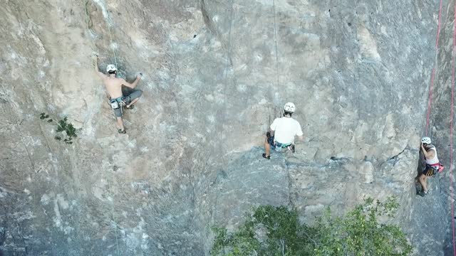 Rock climbing activity at a park in Santiago, Chile