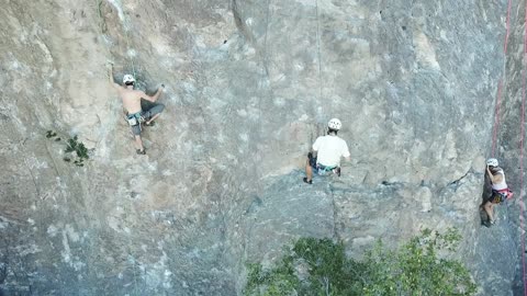 Rock climbing activity at a park in Santiago, Chile