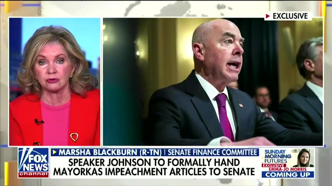 Marsha Blackburn SLAMS Schumer For Wanting To Shelf Mayorkas Impeachment Articles