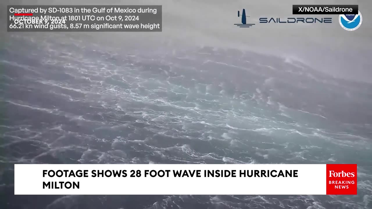 WATCH- Footage Captures Massive 28 Foot Wave Inside Hurricane Milton As It Bears Down On Florida