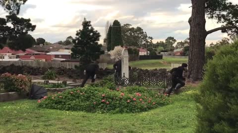 Funny graveyard halloween prank