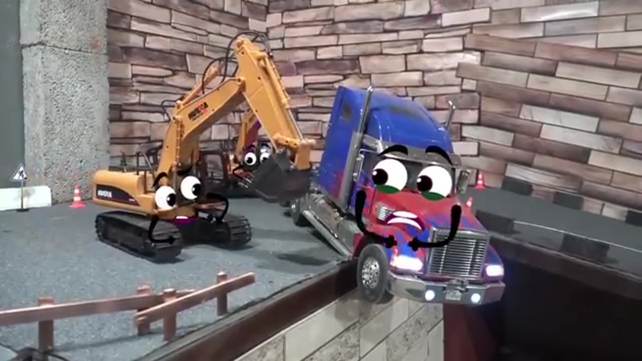Dangerous boys dump truck