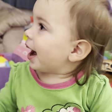 Toddler saying Uh ohhhh for this first time.