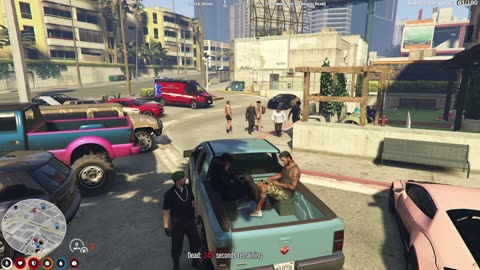 LSPD sandwiched by RED MAFIA(GTA V RP) VLTRP VAGOS vs T