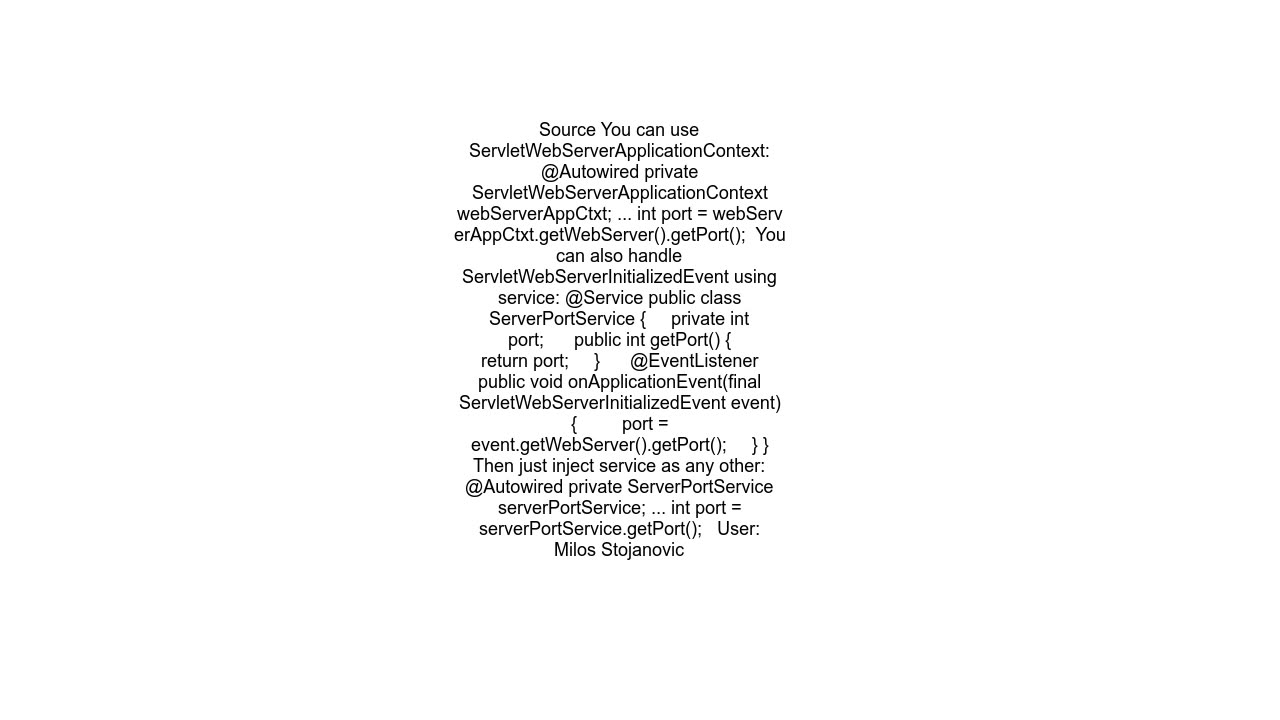 How to obtain actual server port when started with 0 in a SpringBoot 3 application started with Spr