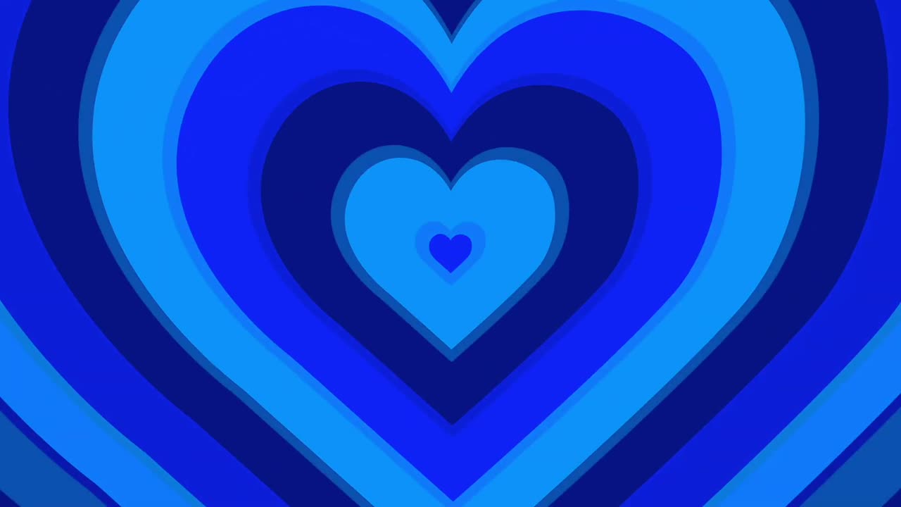 461. Heart Tunnel Background💙Blue Neon Heart
