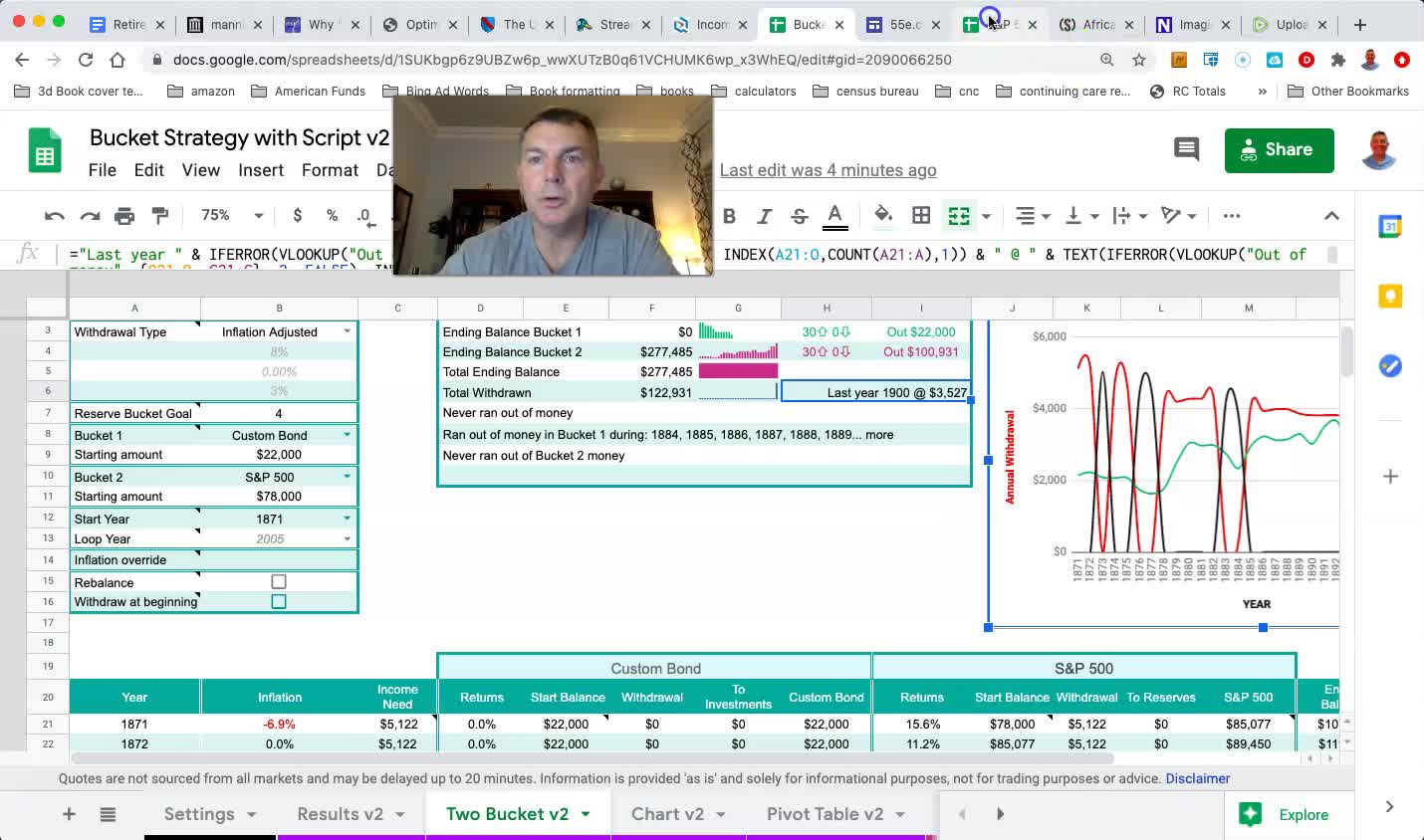 Barbell Retirement Plan with S&P 500 From 1871