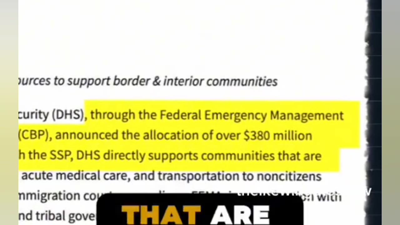 Department of Homeland Announces Giving $380 Million US Taxpayer Dollars To lllegal Immigrants