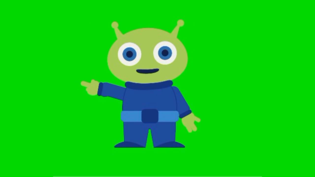 Alien explain green screen video