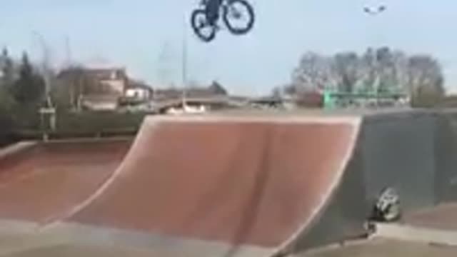 Blue helmet ramp skate off camera