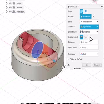 Fusion 360: Extruding in two directions